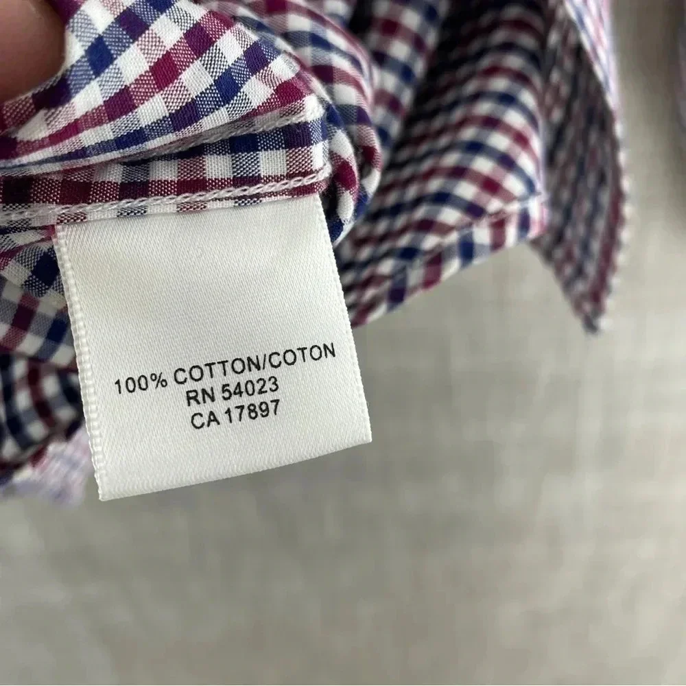 Banana Republic Plaid Button Down Long Sleeve Dress Shirt Men's XL